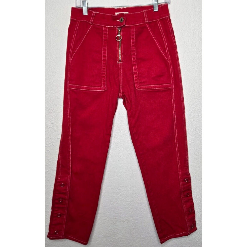 Dance & Marvel Pants Womens 4 Red‎ Cargo Y2K Streetwear Utility Skater Grunge